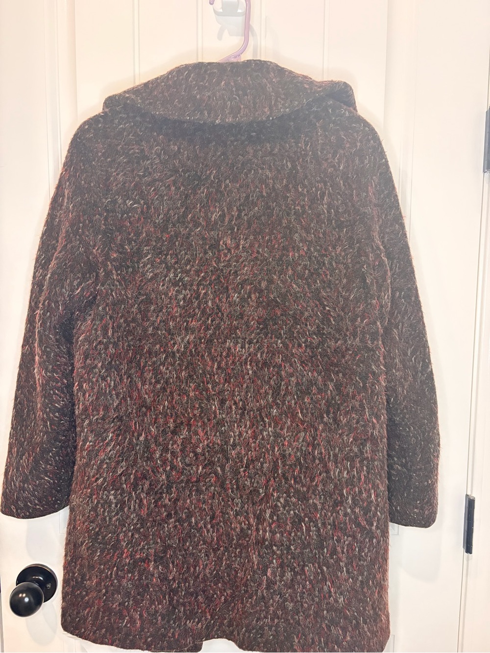 Brown Multi Textured Button-Front Pea Coat - Picture 9 of 10
